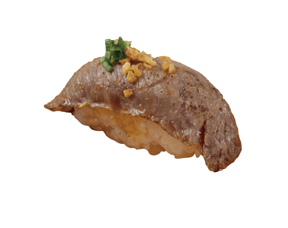 Flamed beef nigiri
